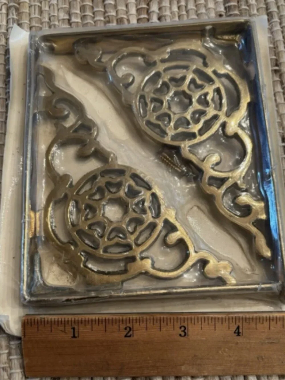 Brass Shelf Brackets 6 Inch Decorative Hardware New in Package